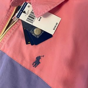 Colorful spring Polo cropped zip up jacket